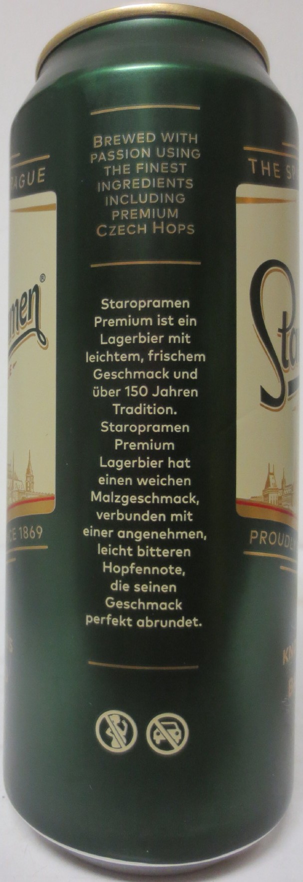 Staropramen EST. IN PRAGUE KNOWN FOR ITS BALANCED TASTE (S) (50cl) (B/O) č.1