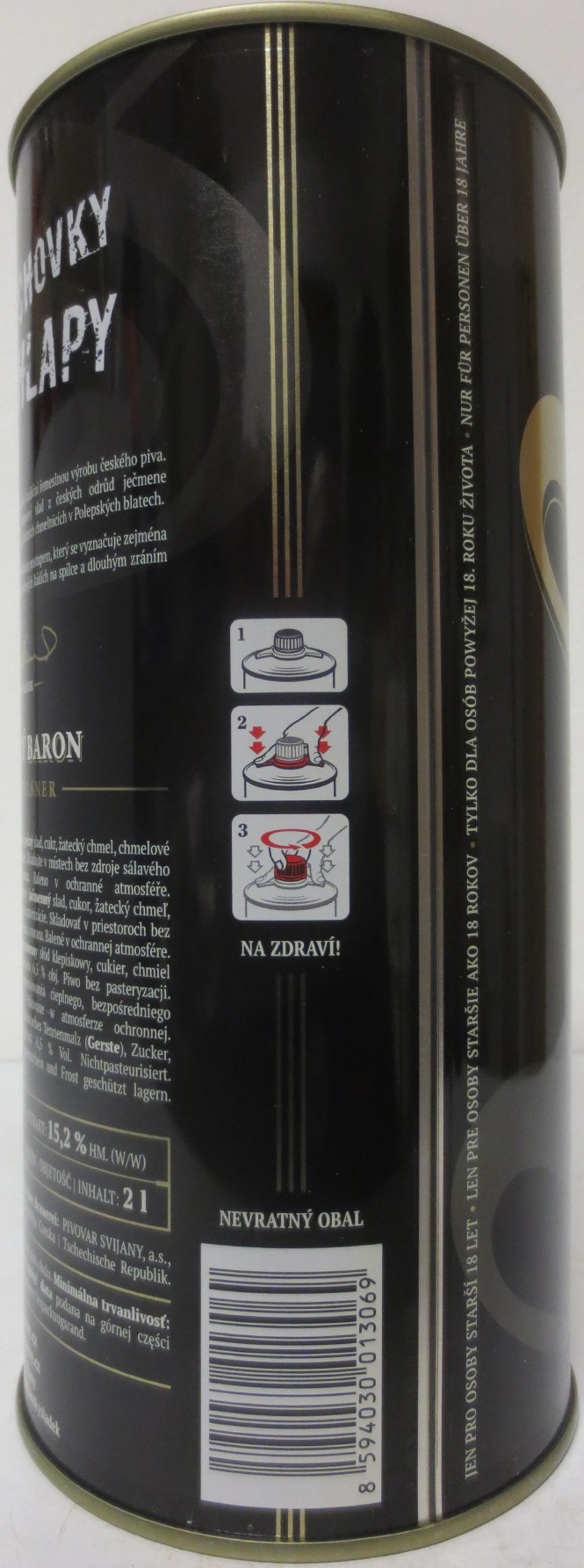 Svijany SVIJANSKÝ BARON Tradiční pivo bez pasterizace 15 (200cl) č.1