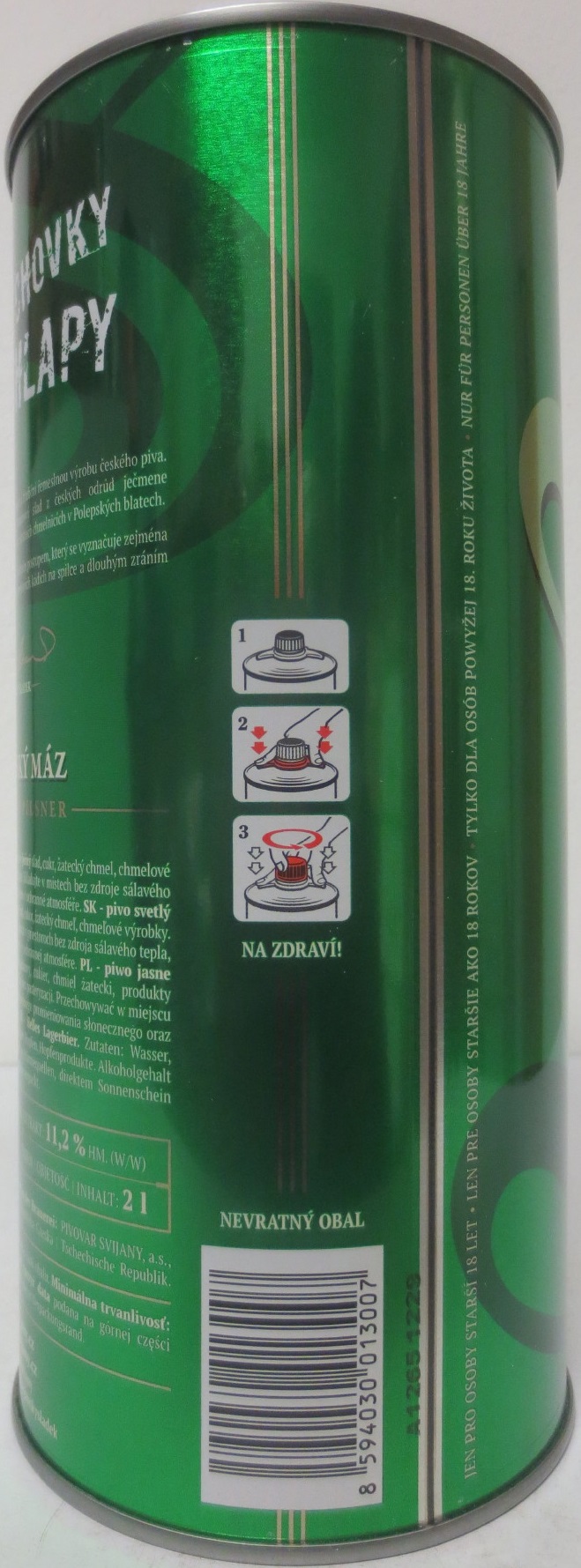 Svijany SVIJANSKÝ MÁZ - Světlý ležák .1564. Tradiční pivo bez pasterizace 11 (200cl) č.1