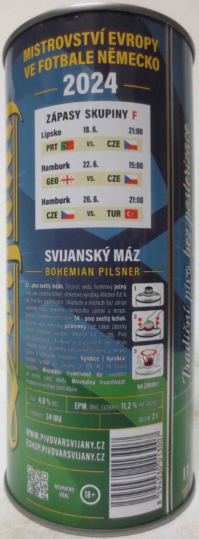 Svijany SVIJANSKÝ MÁZ SVIJANY FANDÍ FOTBALU 2024 ČEŠI, DO TOHO! (200cl) č.1 