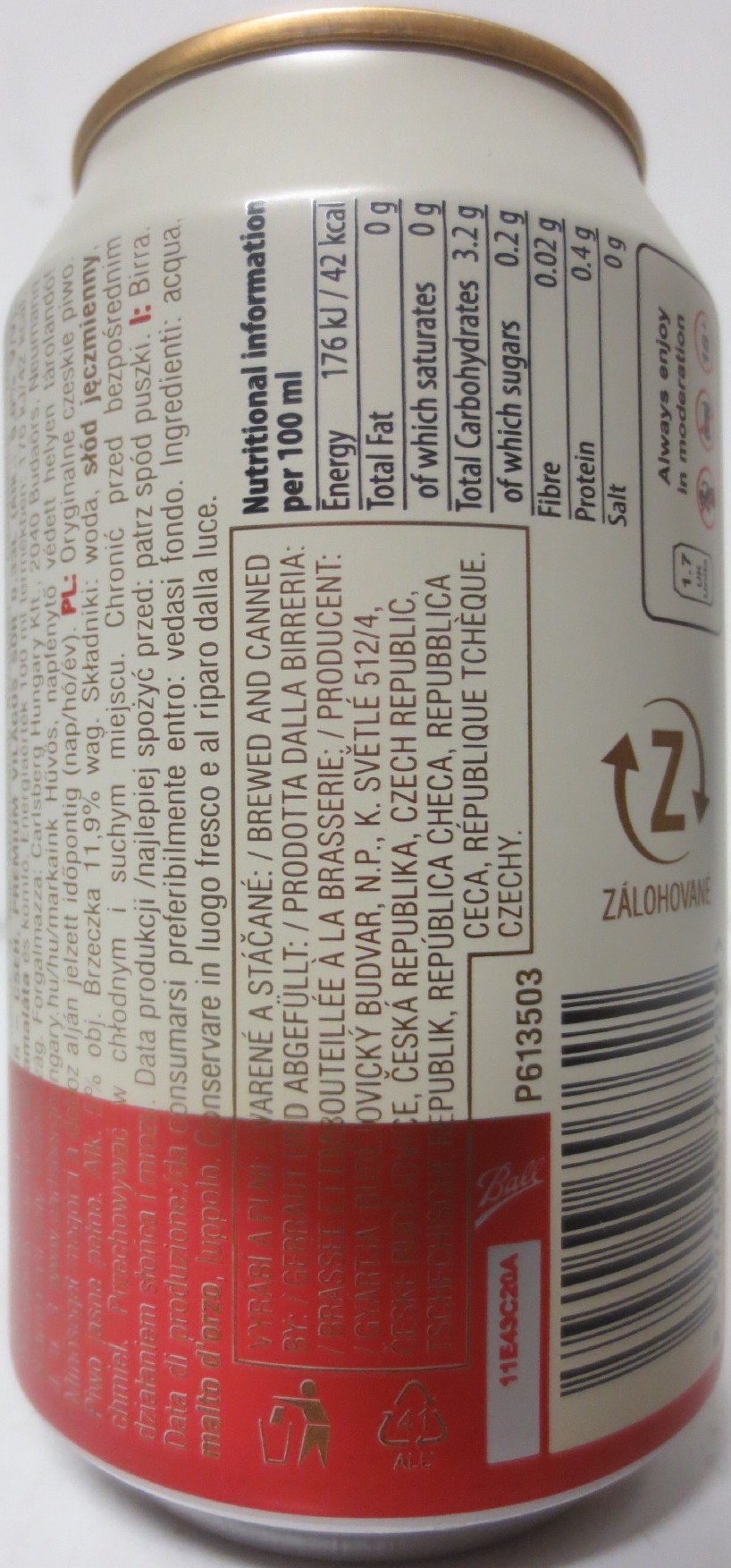 Budweiser Budvar ORIGINAL CZECH LAGER (CZ+SK) (33cl) (B/O) č.3