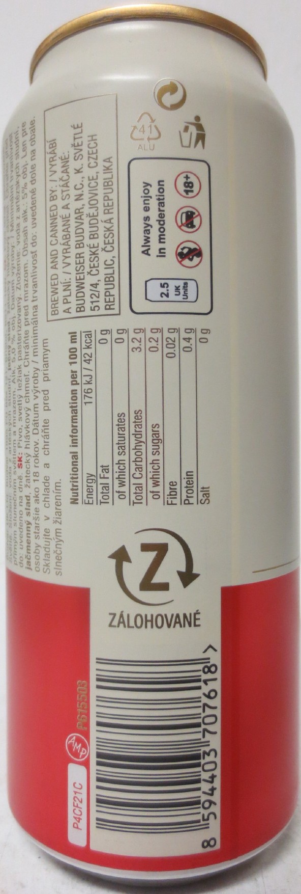 Budweiser Budvar ORIGINAL CZECH LAGER OWNED BY THE CZECH REPUBLIC (CZ) (50cl) (B/O) č.4 