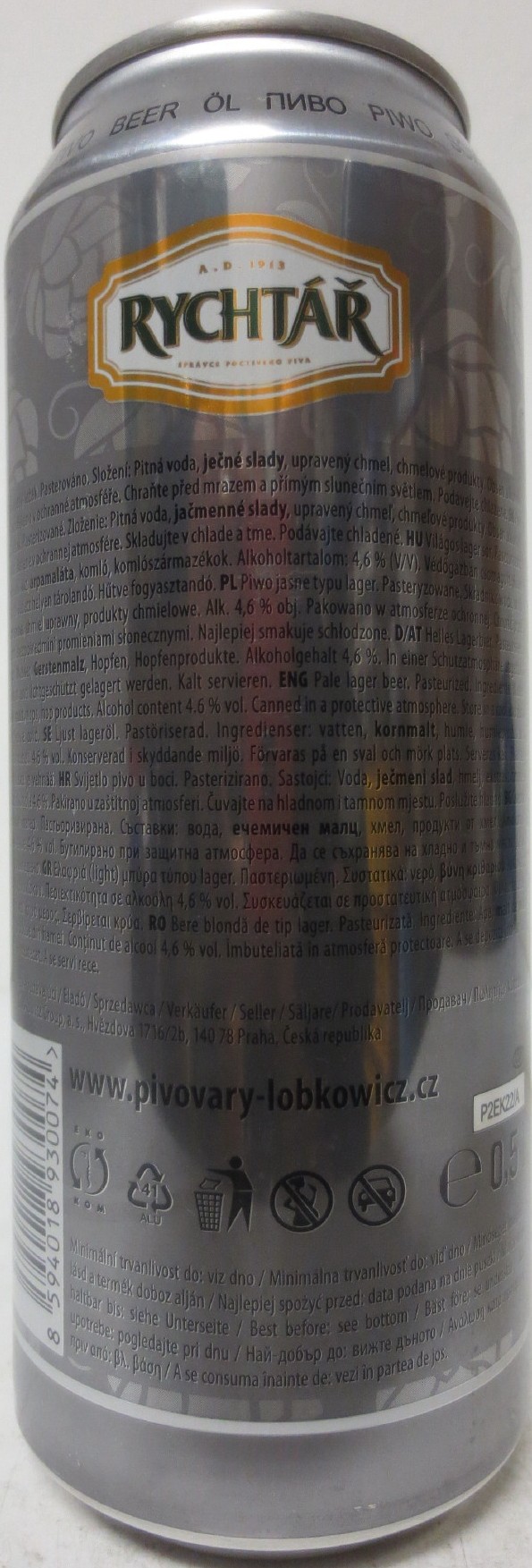 RYCHTÁŘ 11 PIVO SVĚTLÝ LEŽÁK (CZ) (50cl) (B/O) č.2