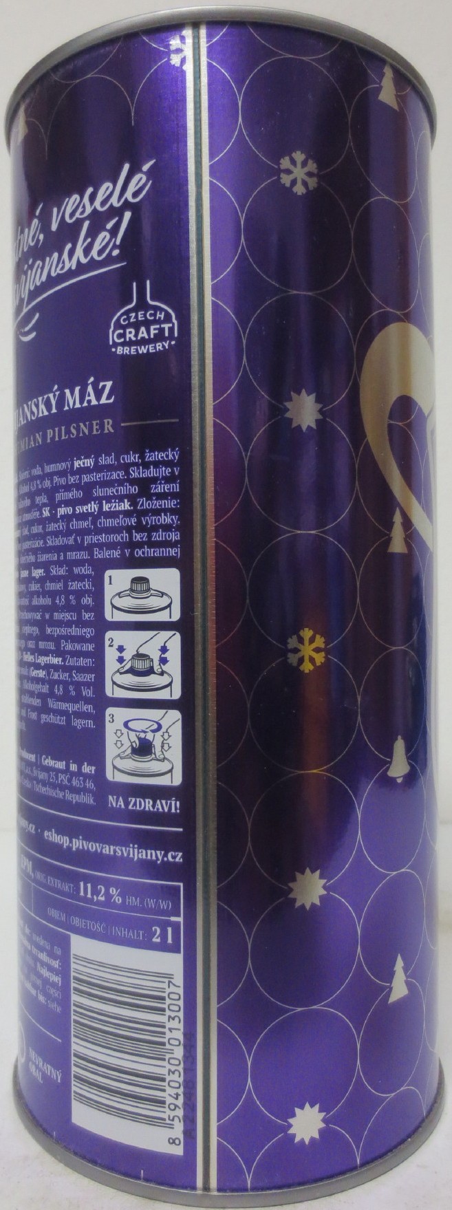 Svijany SVIJANSKÝ MÁZ - Světlý ležák .1564. 11 III VÁNOCE 2022 (200cl) č.1 