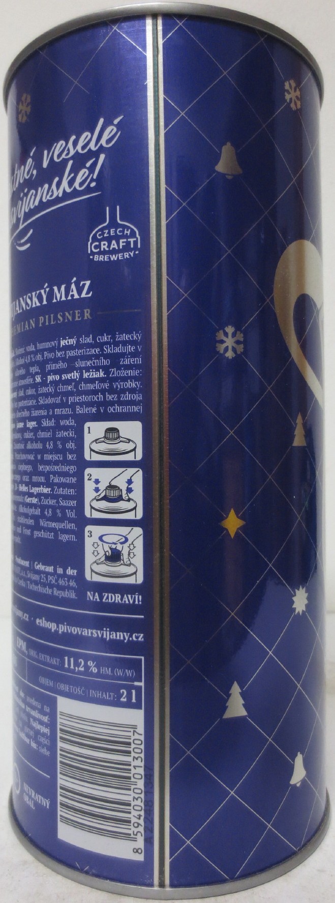 Svijany SVIJANSKÝ MÁZ - Světlý ležák .1564. 11 III VÁNOCE 2022 (200cl) č.3