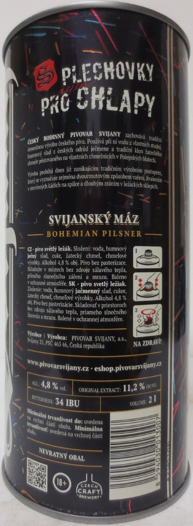 Svijany SVIJANSKÝ MÁZ BOHEMIA PILSNER 33. SLAVNOSTI SVIJANSKÉHO PIVA 16.7.2022 (200cl) č.1 