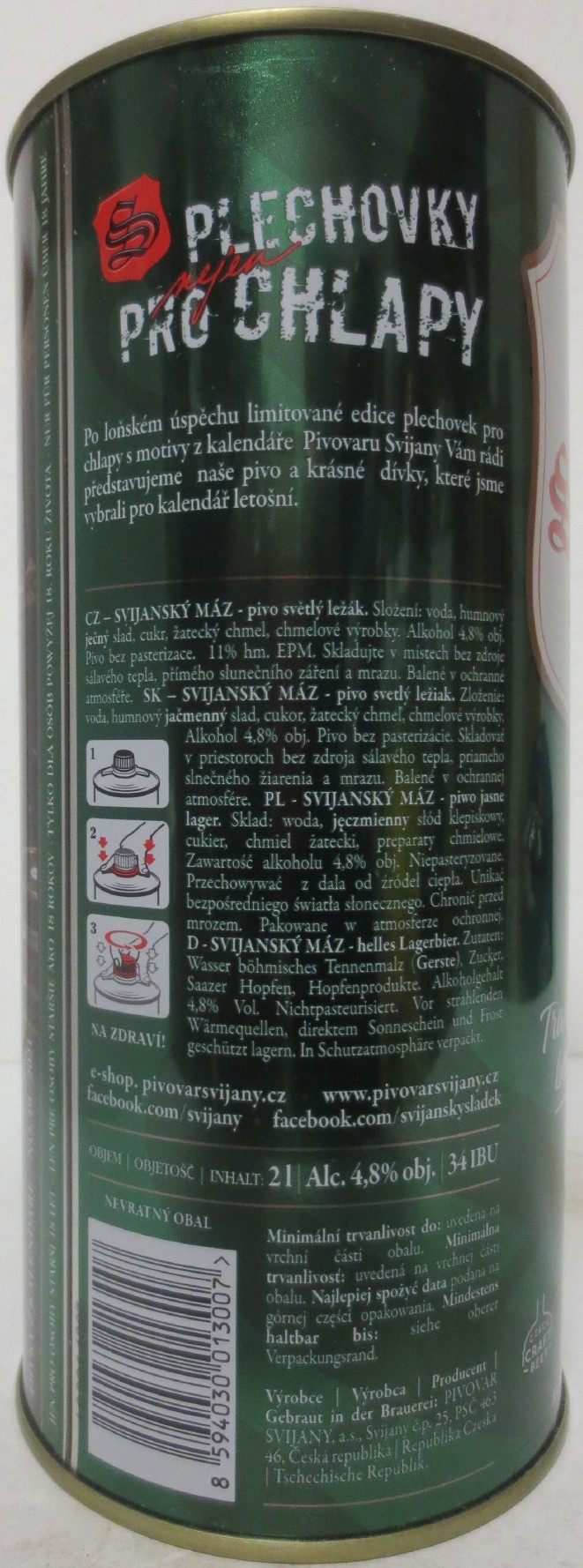 Svijany SVIJANSKÝ MÁZ dívky z kalendáře NO. 10/2021 (200cl)