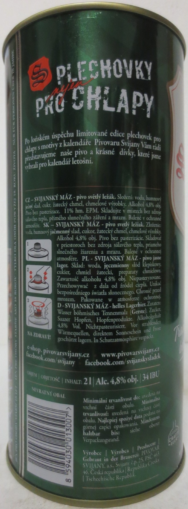 Svijany SVIJANSKÝ MÁZ dívky z kalendáře NO. 12/2021 (200cl)
