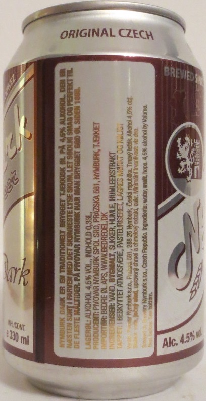 Nymburk Beer Dark EXPORT BEER (33cl) (B/O) č.1 