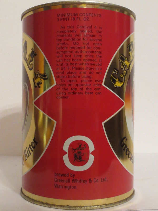 CARNIVAL 4 Greenall Whitley bitter (221-2cl)