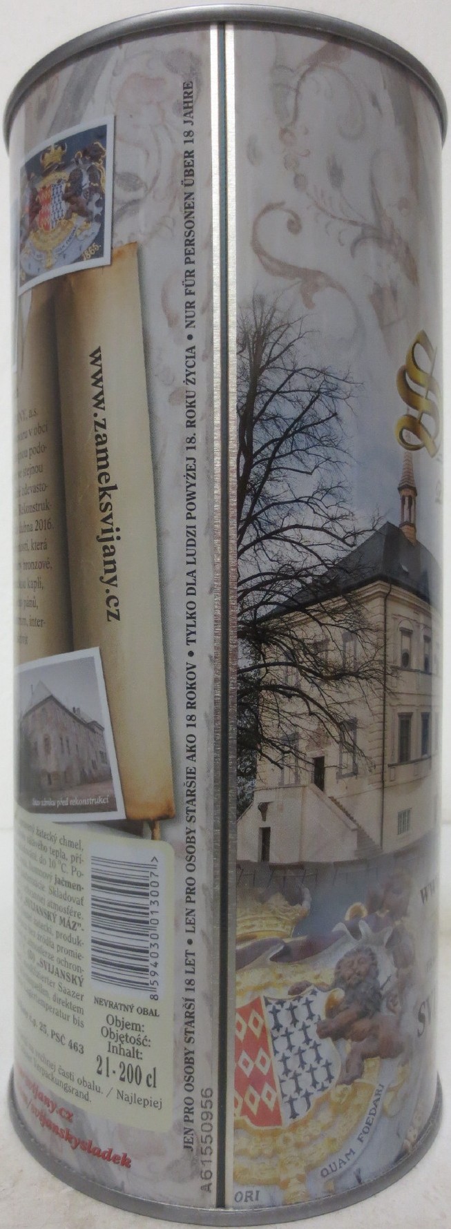 Svijany SVIJANSKÝ MÁZ Zámek Svijany .1578. SVIJANSKÝ MÁZ - světlý ležák - (200cl) č.1 