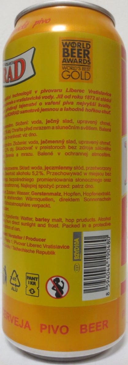 KONRAD ORIGINAL CZECH LAGER BEER (50cl) (B/O)