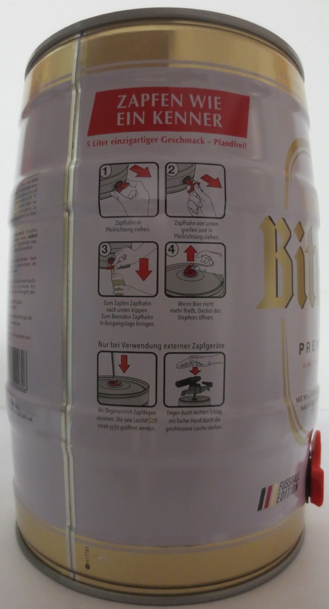 Bitburger PREMIUM PILS EINZIGARTIGER GESCHMACK FUSSBALL EDITION 2018 (5L) Nr.1