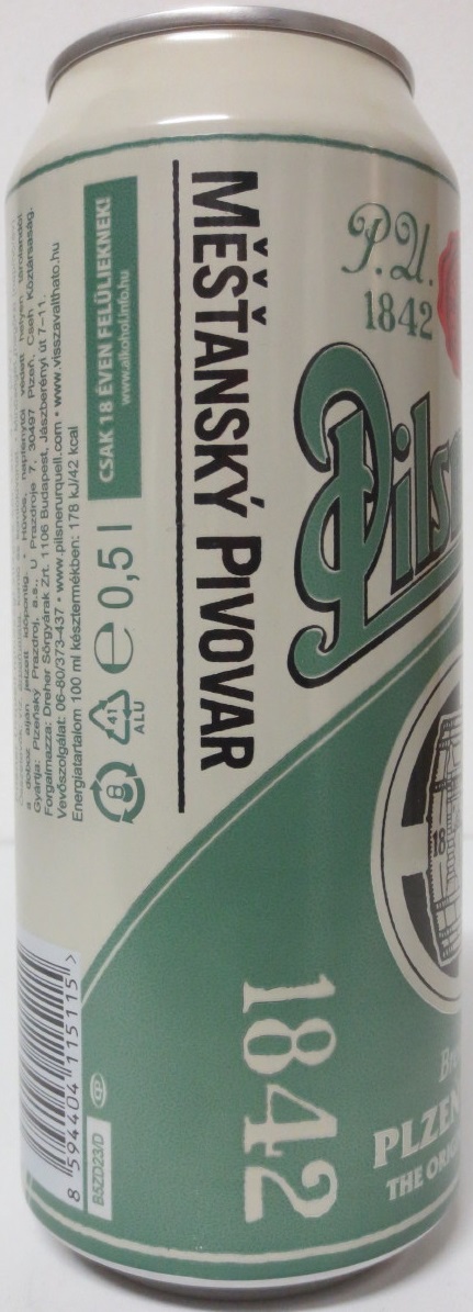 Pilsner Urquell MĚŠŤANSKÝ PIVOVAR (50cl) (B/O)