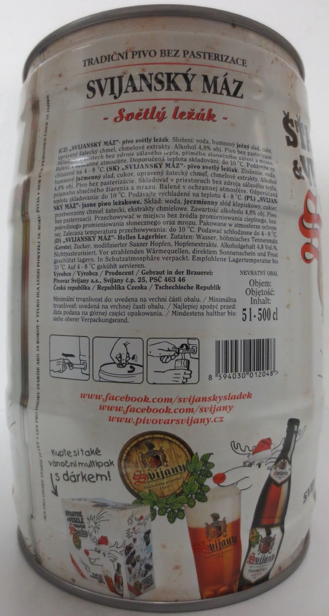 ŠTASTNÉ & VESELÉ VÁNOČNÍ Svátky 5l SVIJANSKÝ MÁZ 11% (5L) č.1