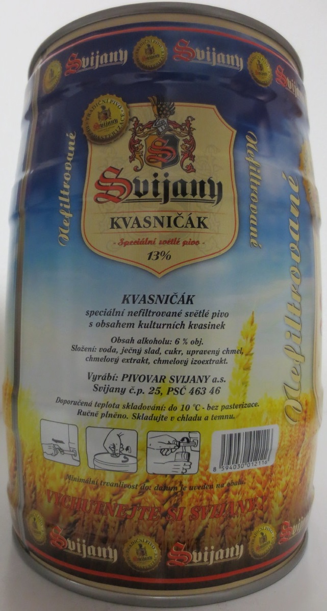 Svijany KVASNIČÁK Speciální světlé pivo 13%