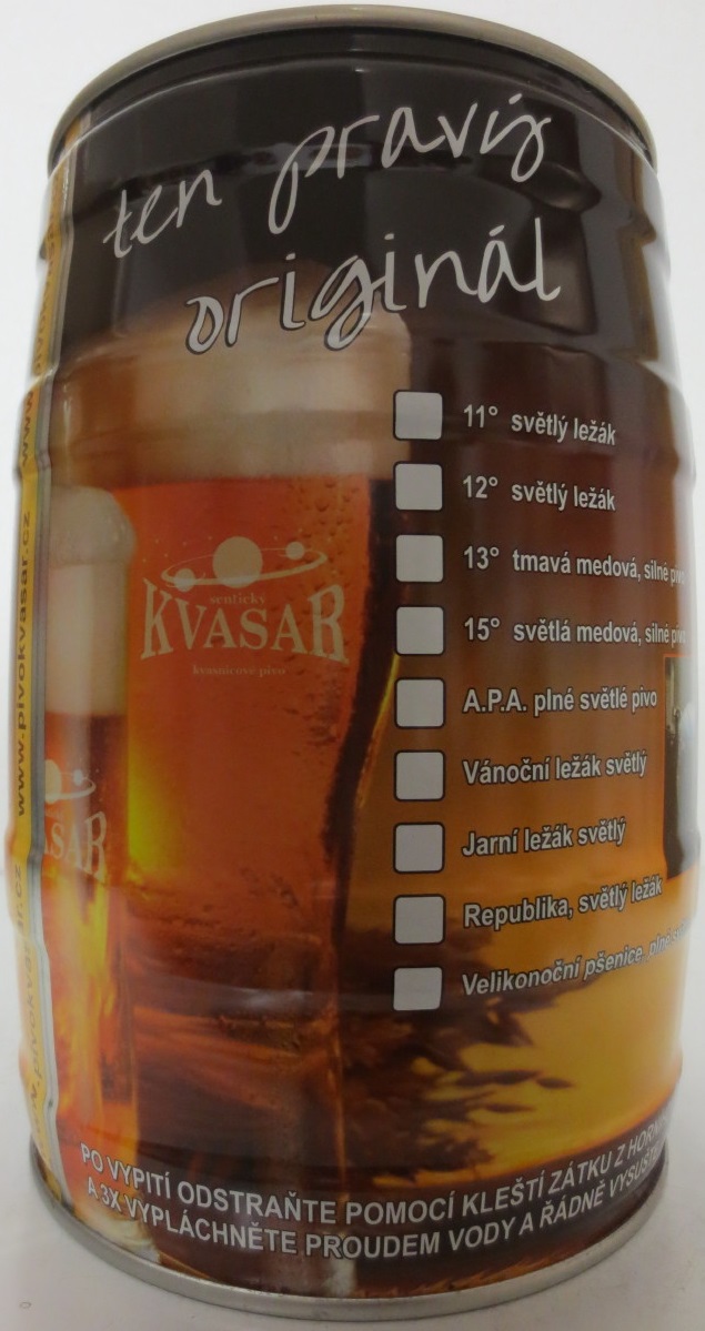 SENTICKÝ KVASAR nefiltrované pivo od Jelínka (5L) č.1