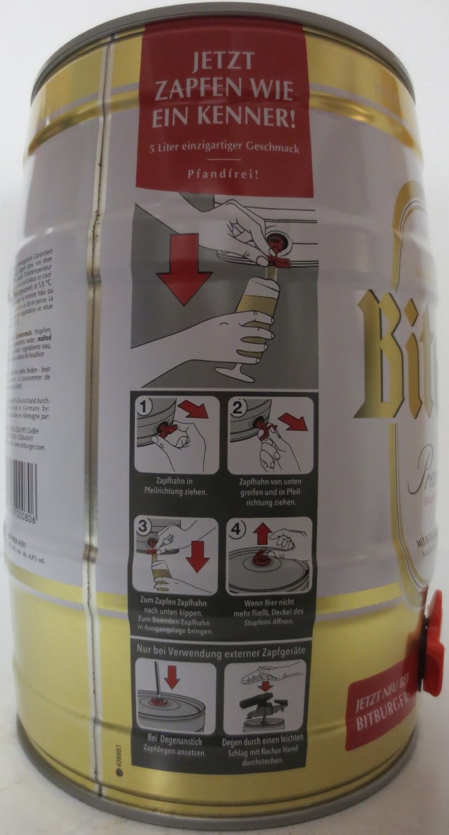 Bitburger Premium Pils JETZT ZAPFEN WIE EIN KENNER! (5L) Nr.1