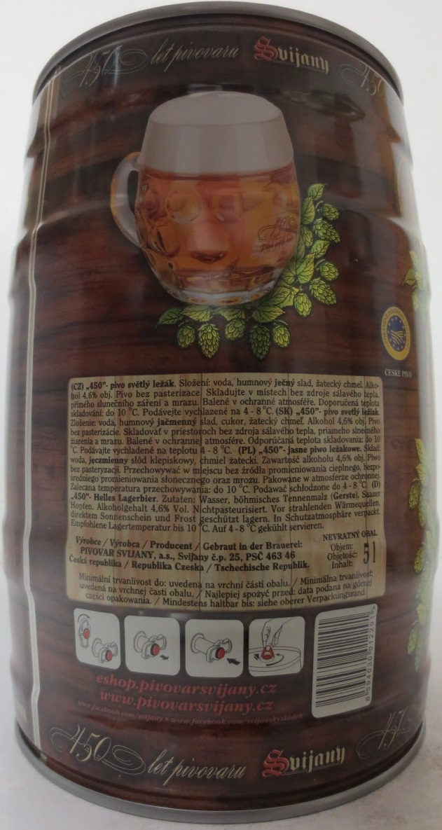 Svijany 450 - Premiový ležák - 1564 - č.3