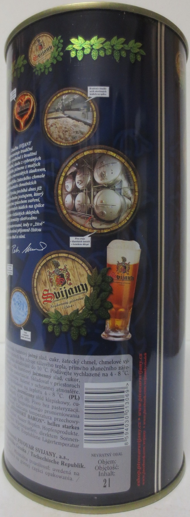 Svijany SVIJANSKÝ BARON Světlé silné 1564 PLECHOVKA nejen PRO CHLAPY (200cl) č.1 