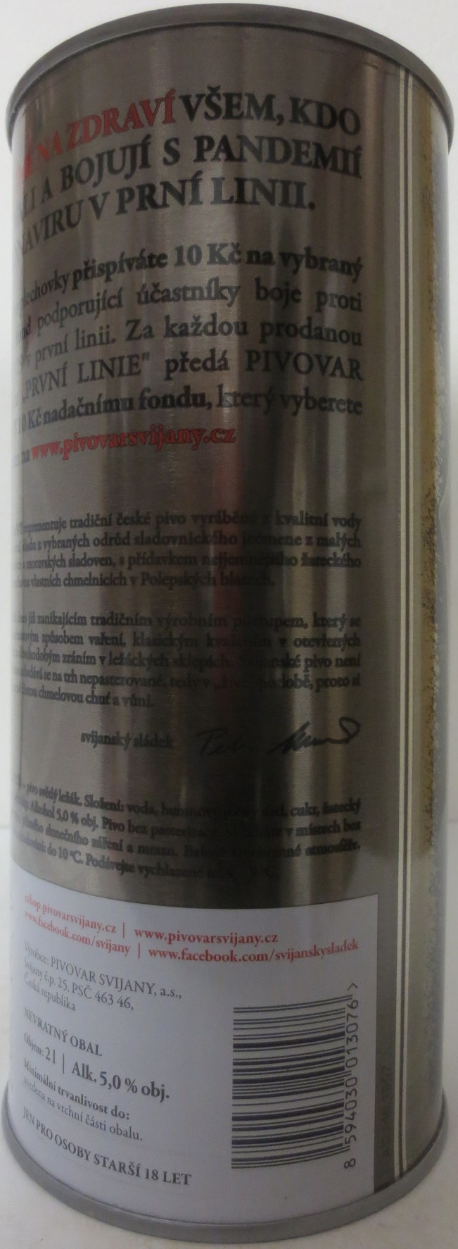 Svijany SVIJANSKÝ RYTÍŘ PRVNÍ LINIE DĚKUJEME! (200cl) č.1