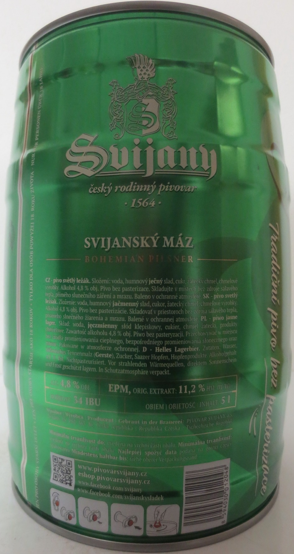 Svijany SVIJANSKÝ MÁZ Světlý ležák .1564. (5L) č.1