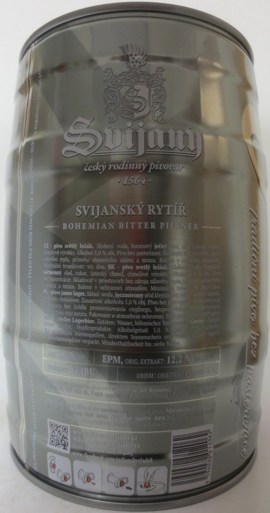 Svijany SVIJANSKÝ RYTÍŘ Světlý ležák .1564. 