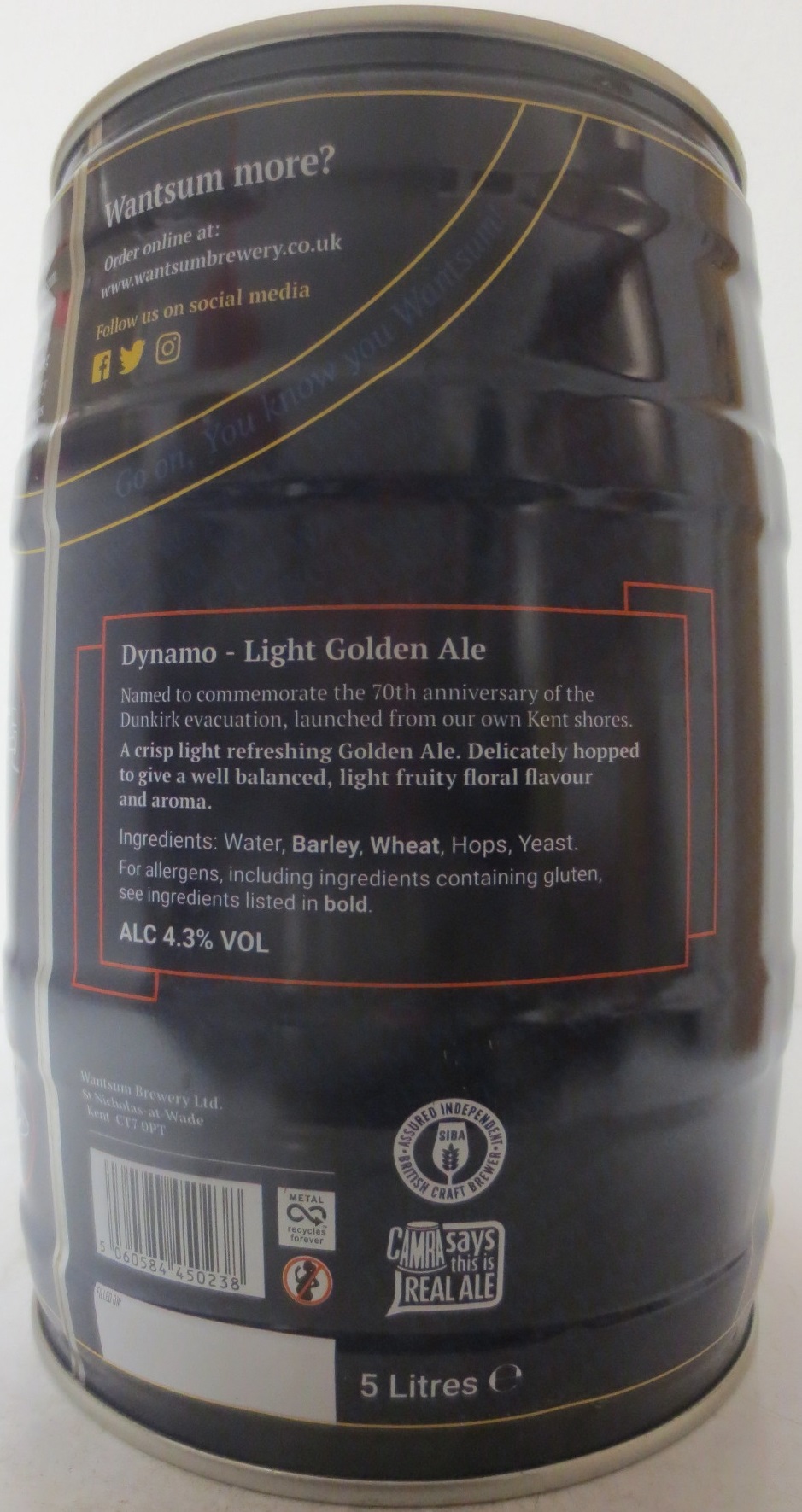WANTSUM DYNAMO Light Golden Ale ALC 4,3% VOL (5L) Nr.1