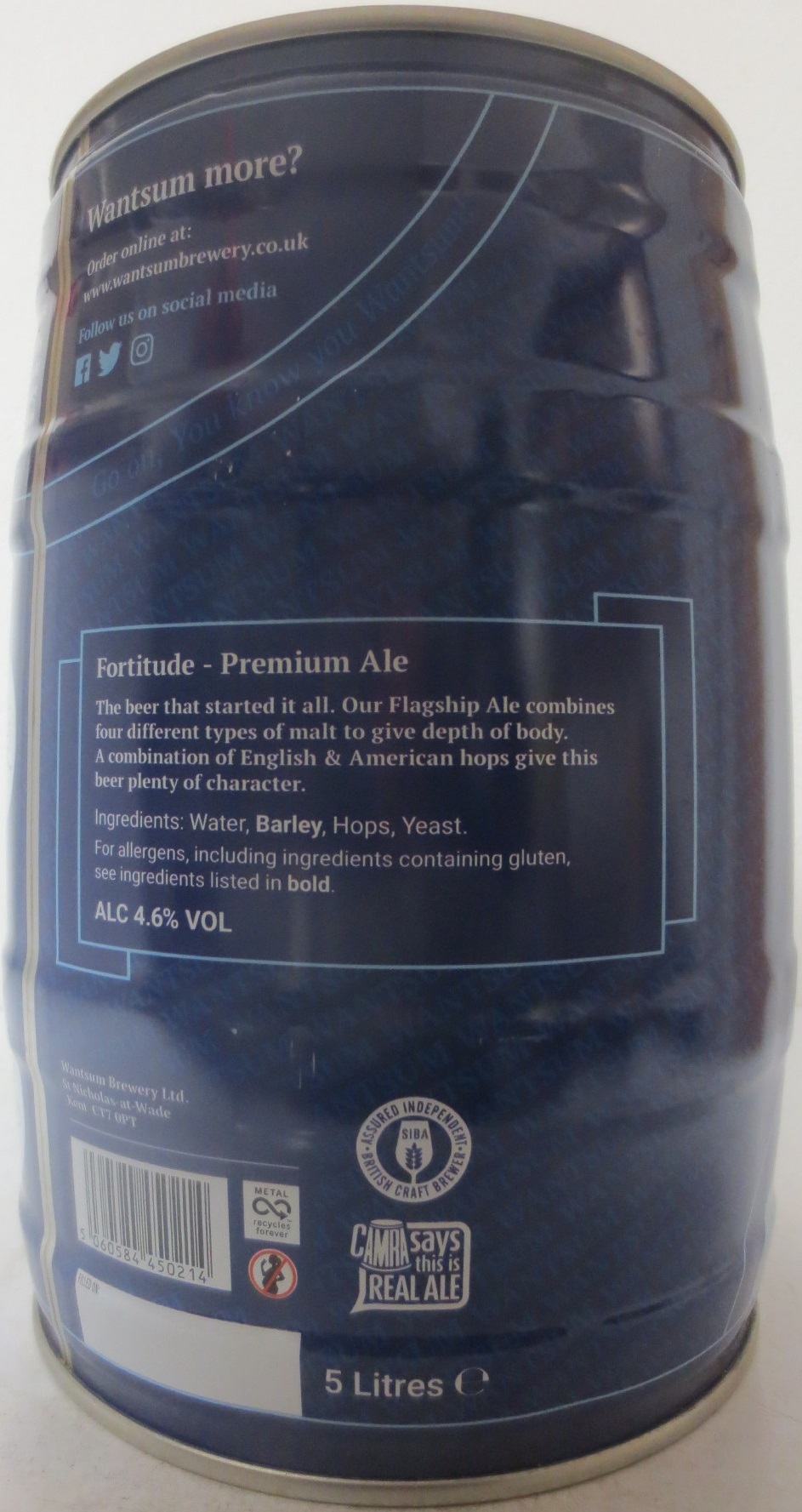 WANTSUM FORTITUDE Premium Ale  ALC 4,6% VOL (5L) Nr.1
