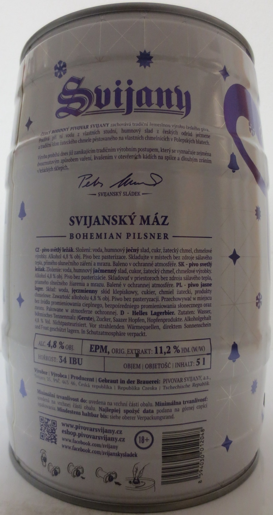 Svijany SVIJANSKÝ MÁZ - Světlý ležák .1564. Šťastné, veselé a Svijanské (5L) č.2 