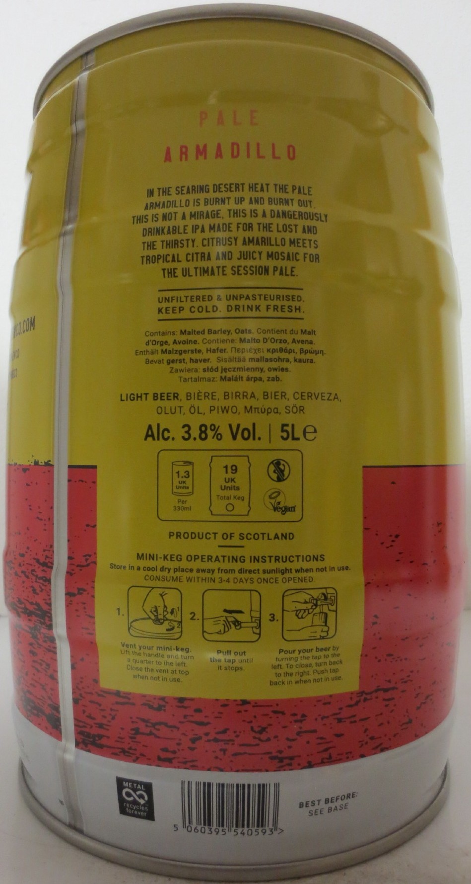 TEMPEST BREWING CO PALE ARMADILLO (5L) Nr.1 