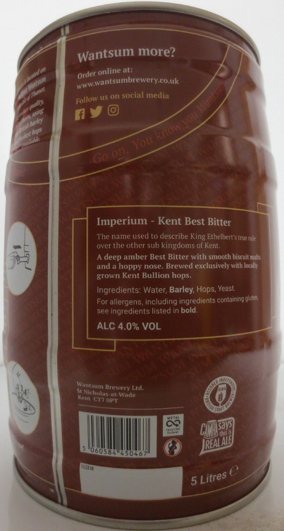 WANTSUM IMPERIUM Kent Best Bitter  ALC 4.0% VOL (5L) Nr.1