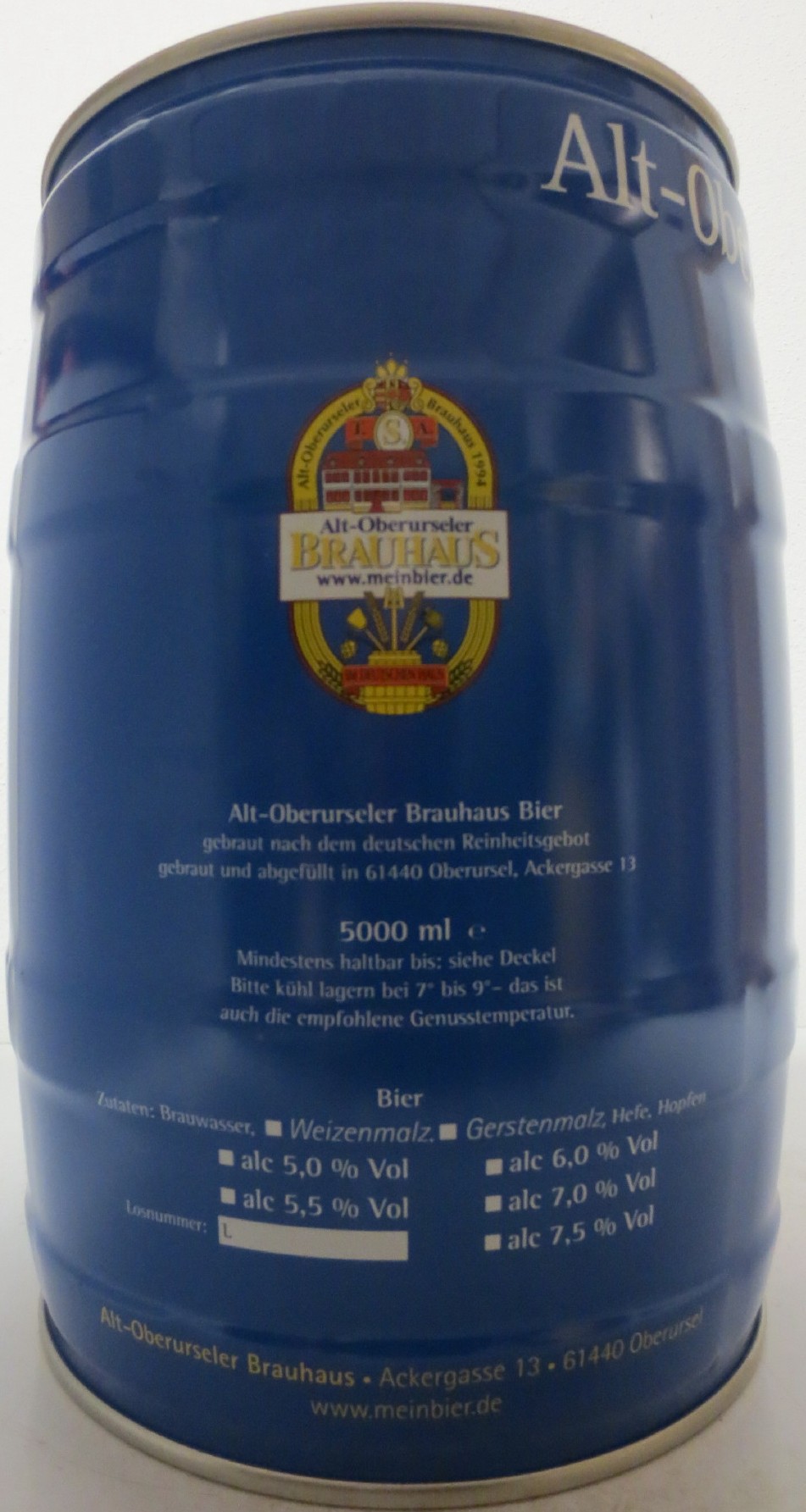 BRAUHAUS Alt-Oberurseler Brauhaus Bier www.meinbier.de (5L) Nr.1
