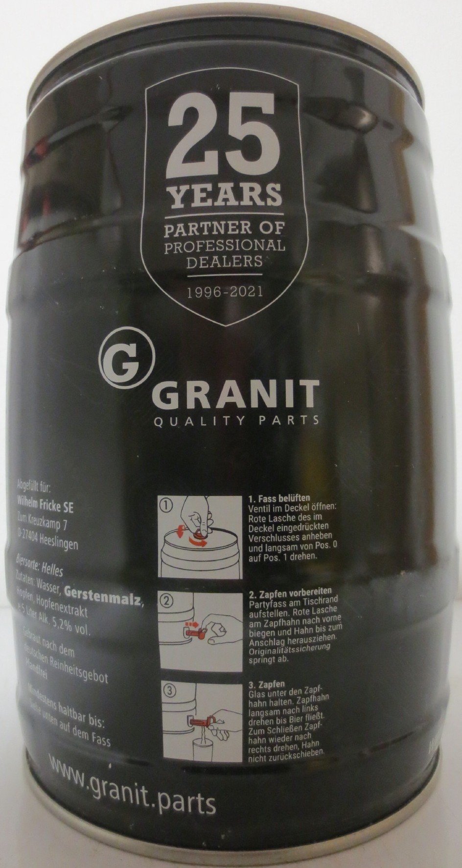 GRANIT QUALITY PARTS 25 YEARS PARTNER OF PROFESSIONAL DEALERS 1996-2021 (5L) Nr.1 