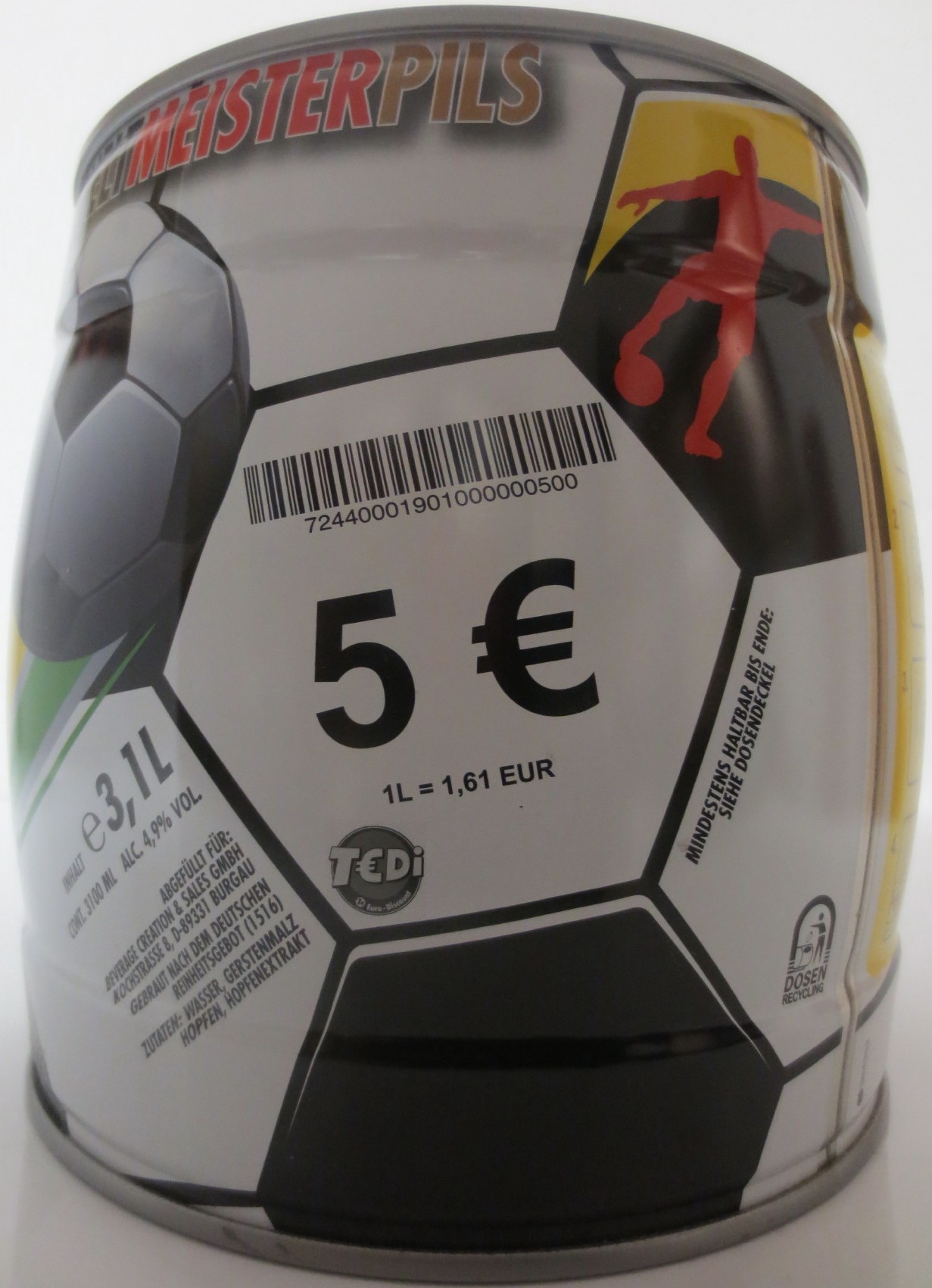 WELTMEISTERPILS FRISCH AUS DEM KÜHLSCHRANK ZAPFEN (3,1L) Nr.1 