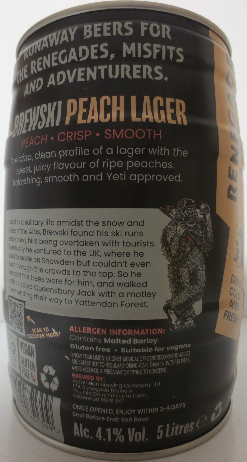 RENEGADE BREWERY BREWSKI PEACH LAGER (5L) Nr.1 