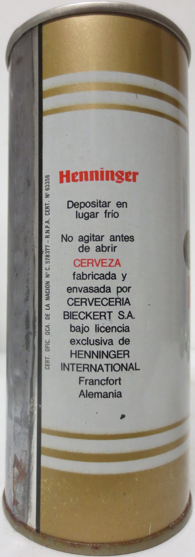 Henninger ESPECIAL TIPO EXPORTACION (47cl) (B/O) (SS) Nr.1 