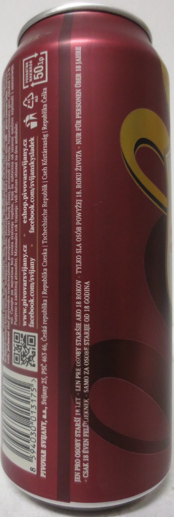 Svijany SVIJANSKÁ KNĚŽNA Tmavé silné -1564- Tradiční pivo bez pasterizace 13 III (CZ) (50cl) (B/O) č.1