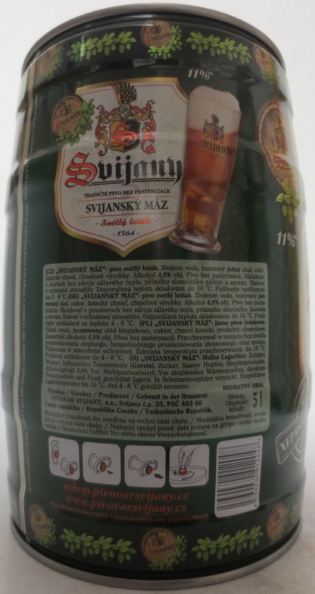 Svijany SVIJANSKÝ MÁZ - Světlý ležák - 1564 - č.2