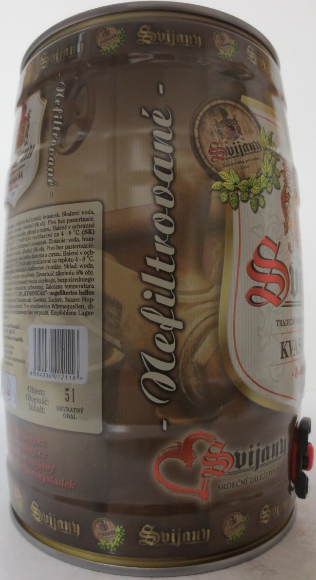Svijany TRADIČNÍ NEPASTERIZOVANÉ PIVO KVASNIČÁK Světlé silné 13%