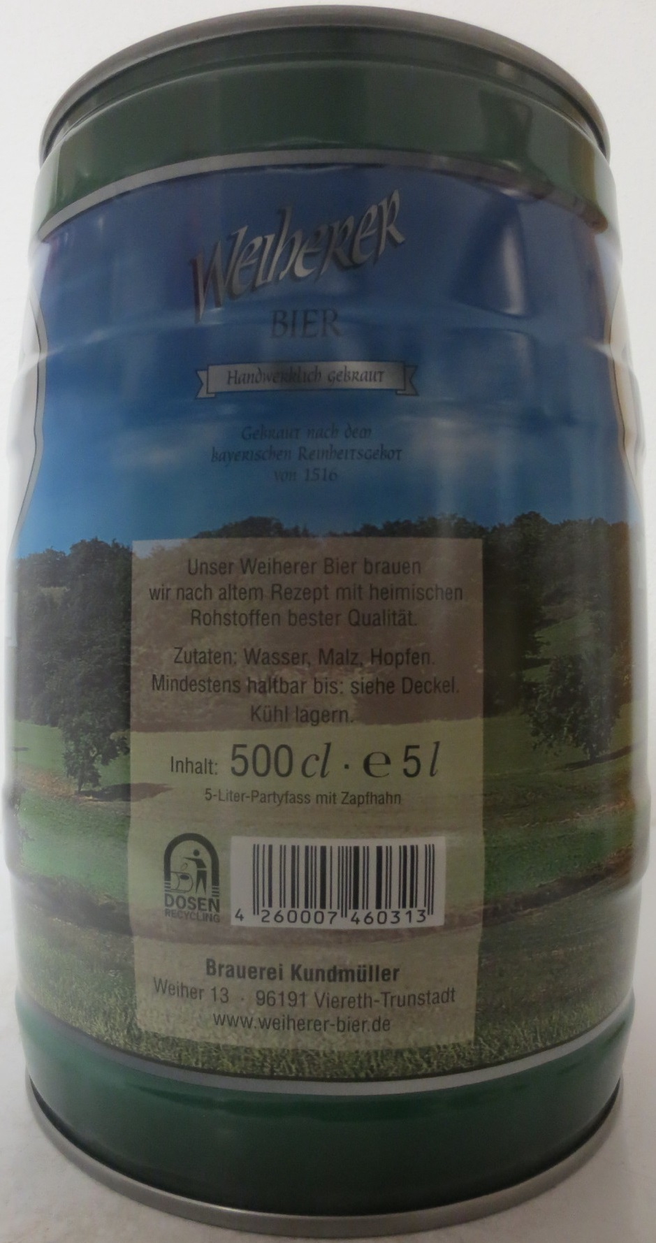 Weiherer BIER fränkische Brautradition (5L) Nr.1