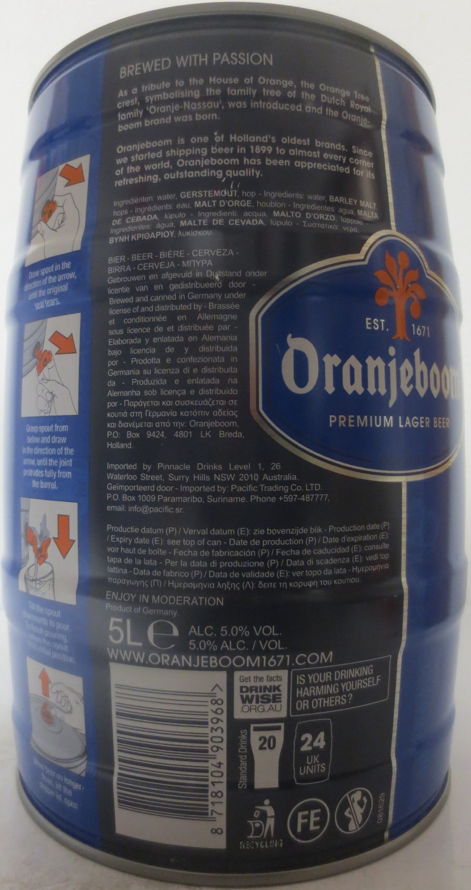 Oranjeboom PREMIUM LAGER BEER (5L) Nr.3 