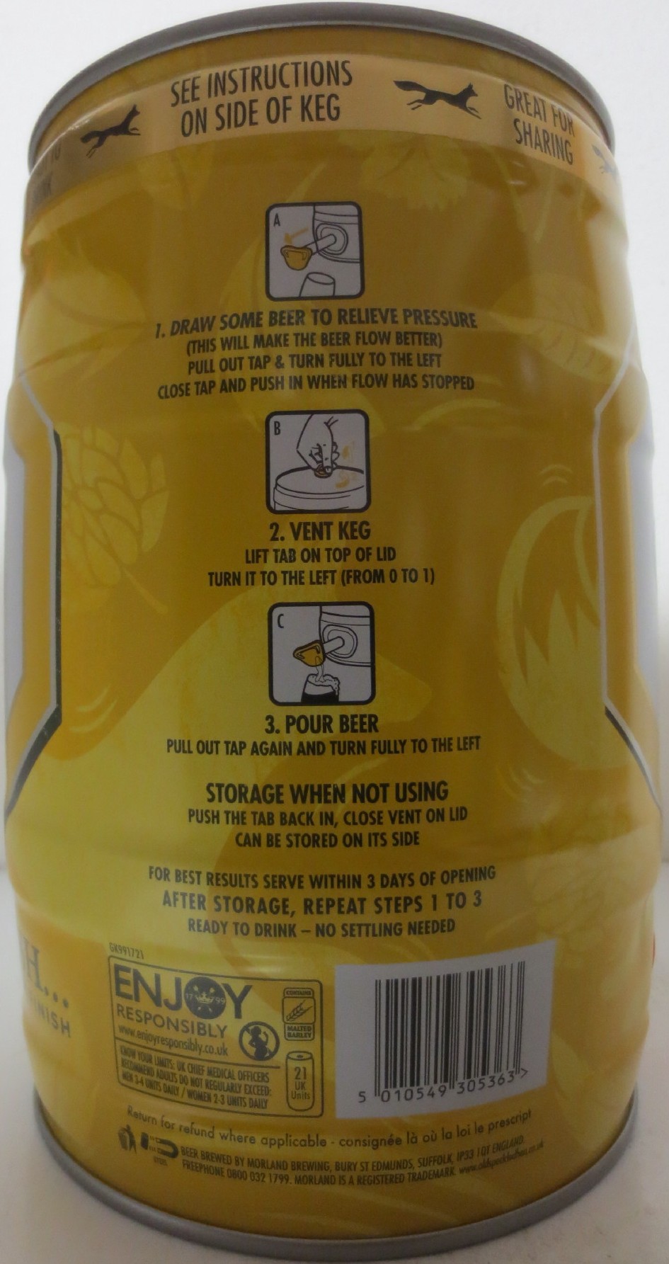 MORLAND OLD GOLDEN HEN REFRESHING CRAFT BEER (5L) Nr.2