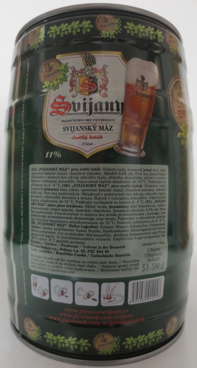 Svijany SVIJANSKÝ MÁZ - Světlý ležák - 1564 - (5L) č.1