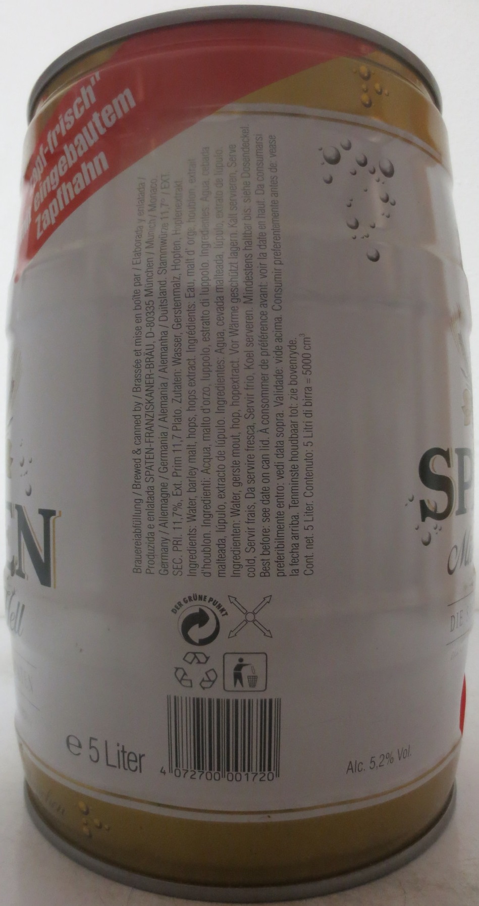 SPATEN Münchner Hell (5L) Nr.1 